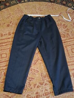 Kim Rogers Black Straight-Leg Dress Pants with Elastic Waistband (Jea075)